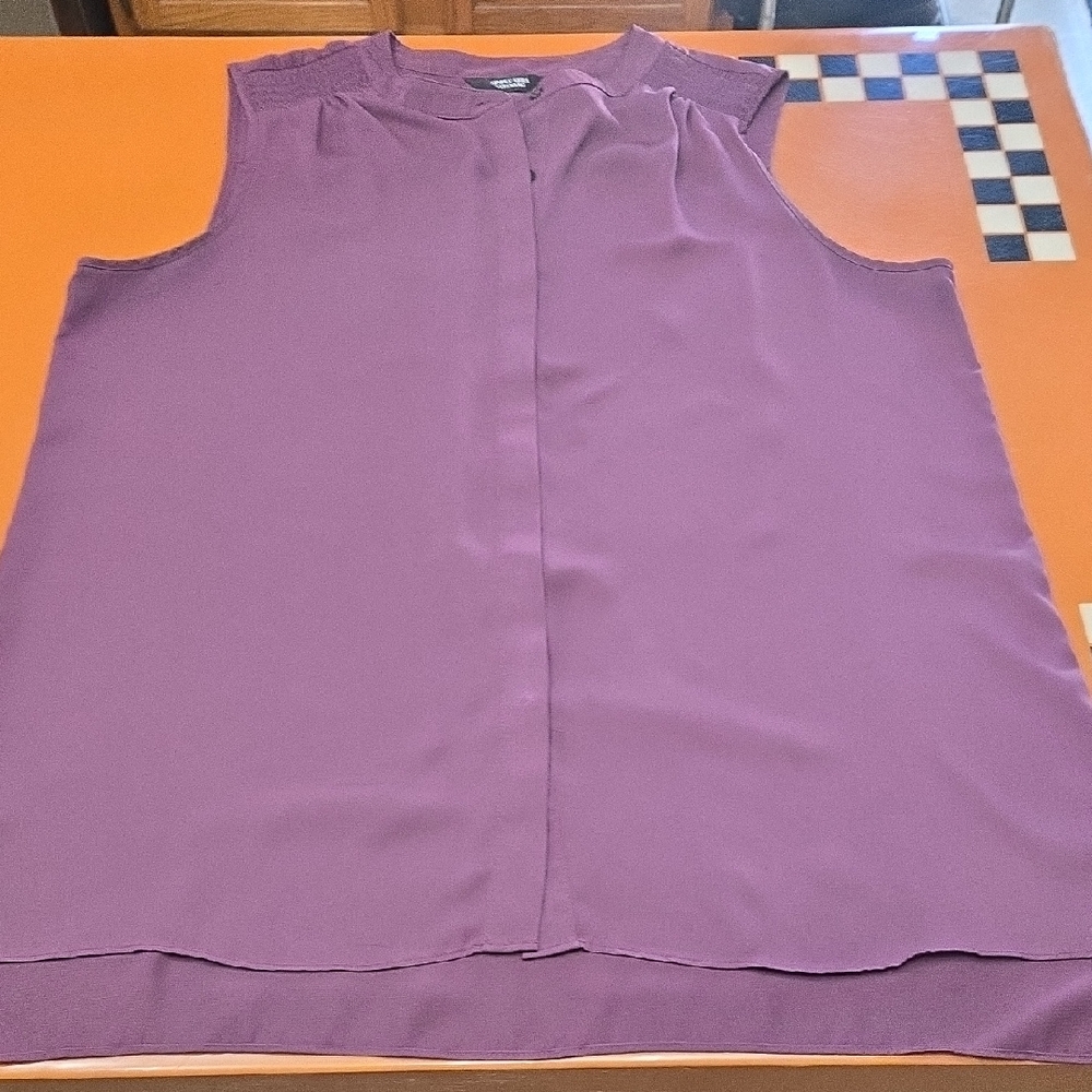 Simply Vera Vera Wang Purple Sleeveless Blouse, Size L